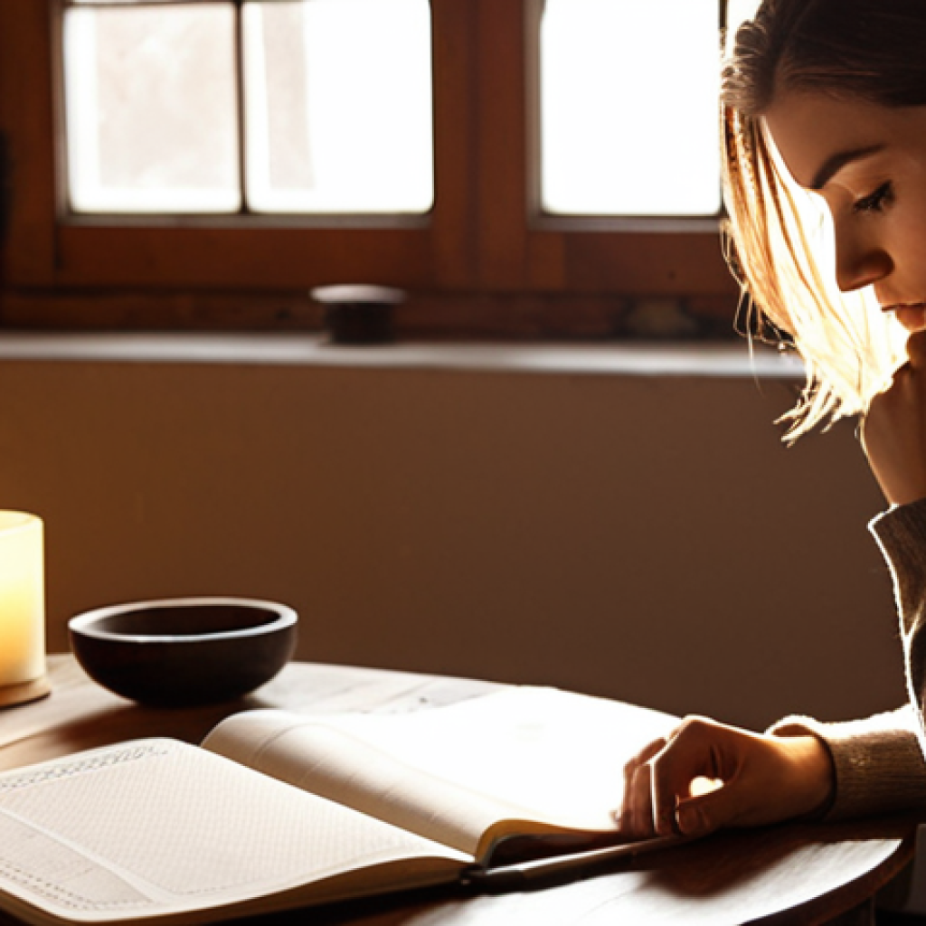 **A person sitting at a desk, thoughtfully reflecting on past experiences while journaling. Soft, warm lighting. Emphasis on introspection and self-discovery. Perhaps include elements like a compass or a personal values list in the background, subtly suggesting the theme.**