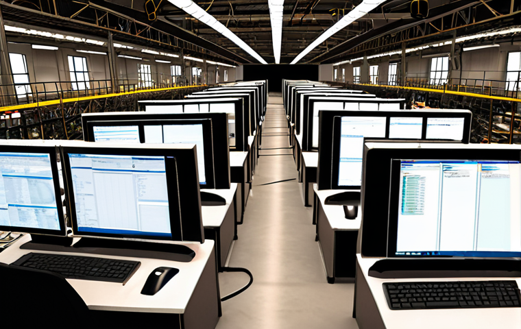 A chaotic, cluttered Agile development environment, depicted with a sense of overwhelm and stagnation. Developers are shown on a perpetual "hamster wheel" of activity, furiously typing amidst an endless, unprioritized digital backlog spilling across multiple screens. In the background, a relentless "feature factory" conveyor belt churns out generic, identical software boxes that are piling up unused or falling into a waste bin. Emphasize the illusion of busyness without true impact, reflecting wasted effort, developer burnout, and misaligned priorities. The atmosphere should be dimly lit, feeling unproductive and exhausting.