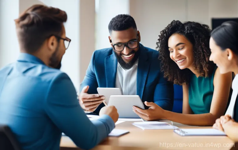 가치 기반 우선순위화와 고객 중심 전략 - **Prompt:** A vibrant, diverse group of adults (various ages, ethnicities, and genders) in modern, b...