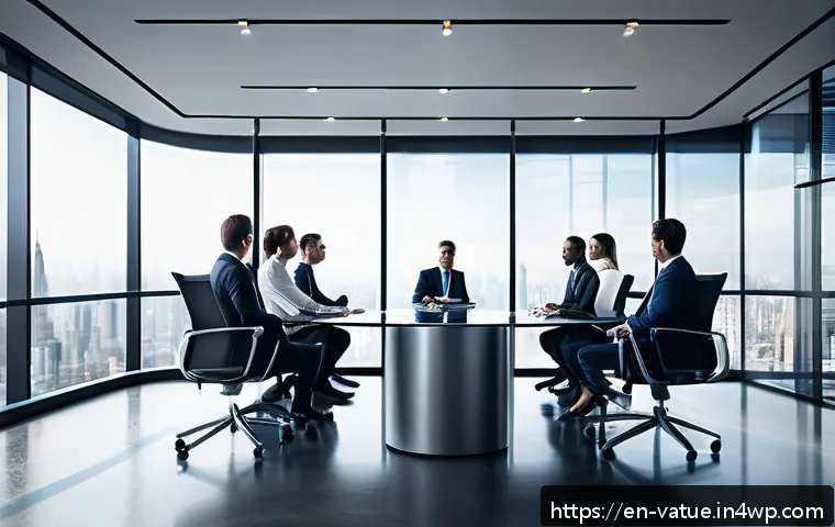 가치 기반 우선순위화의 파트너십 모델 - A modern corporate boardroom scene with diverse business professionals engaged in a strategic partne...