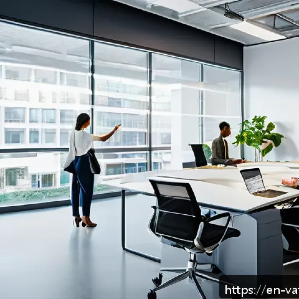 가치 기반 우선순위화의 교육 프로그램 - A modern office scene showing a diverse team of professionals collaborating around a large table wit...