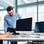 Home 18 가치 기반 우선순위화와 고객 요구 조사 - A modern office scene showing a diverse cross-functional team—including sales, marketing, and produc...