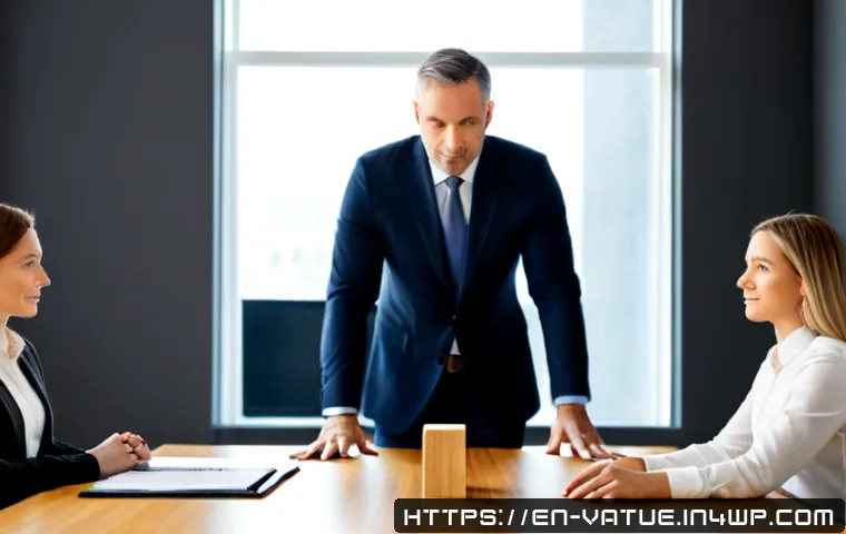 Home 17 가치 기반 우선순위화의 리더십 역할 - Photorealistic corporate leadership meeting in a bright modern American office, a confident diverse ...